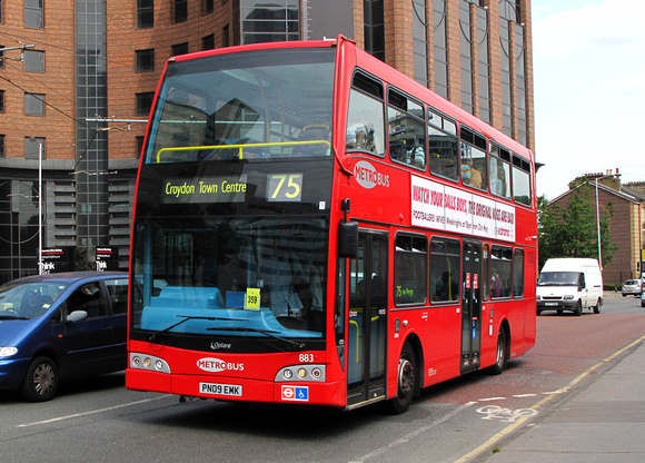 Route 75, Metrobus 883, PN09EMK, Croydon