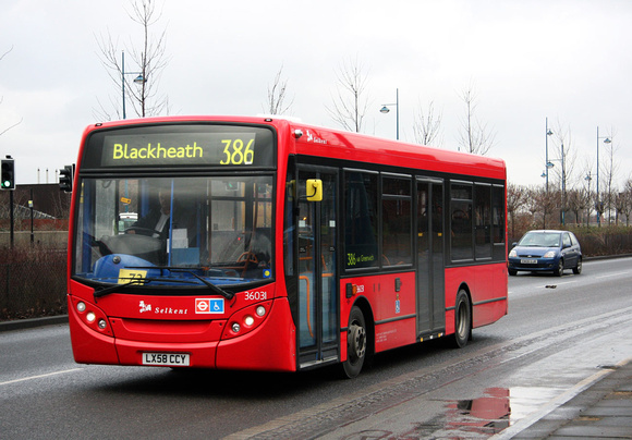 Route 386, Selkent ELBG 36031, LX58CCY, Woolwich