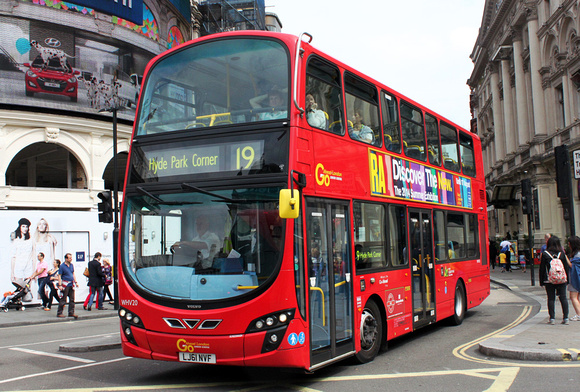 Route 19, Go Ahead London, WHV20, LJ61NVF, Piccadilly Circus