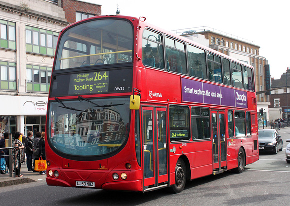 Route 264, Arriva London, DW33, LJ53NHZ, Tooting Broadway