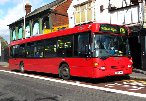 Route X26, Metrobus 541, YN05HFE, East Croydon