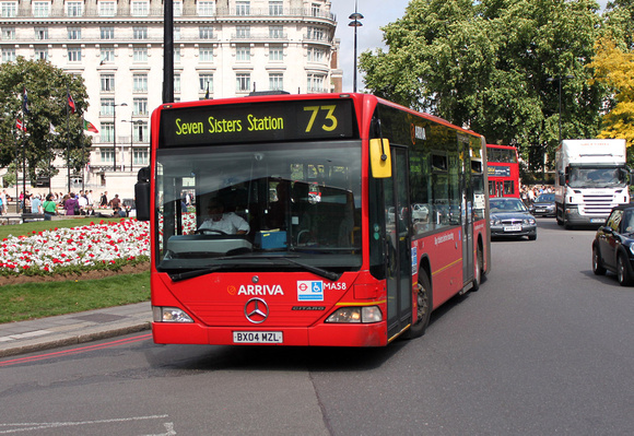 Route 73, Arriva London, MA58, BX04MZL, Marble Arch
