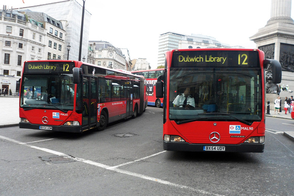 Route 12, London Central, MAL82, BX54UDM, Trafalgar Square