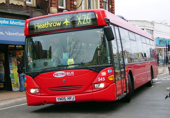 Route X26, Metrobus 545, YN05HFJ, Croydon