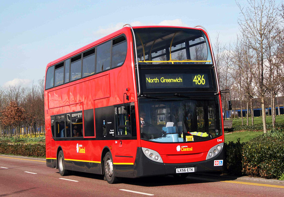 Route 486, London Central, E44, LX56EAK, North Greenwich