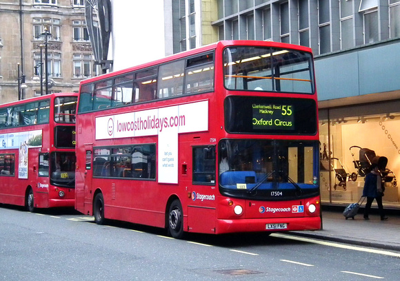 Route 55, Stagecoach London 17504, LX51FNG, Oxford Circus