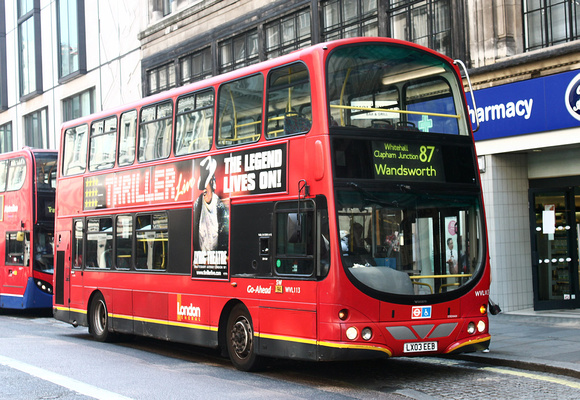 Route 87, London General, WVL113, LX03EEB, The Strand