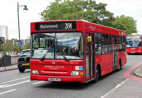 Route 391, London United RATP, DPS720, SN55HKZ, Kew Bridge
