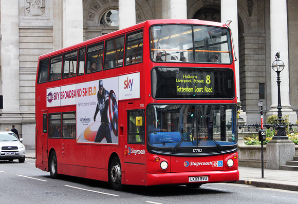 Route 8, Stagecoach London 17782, LX03BVU, Bank