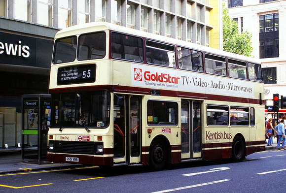 Route 55, Kentish Bus 551, G551VBB, Oxford Street