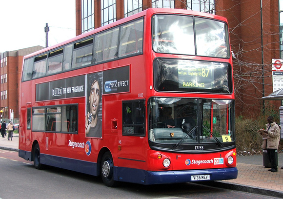 Route 87, Stagecoach London 17135, V135MEV, Romford