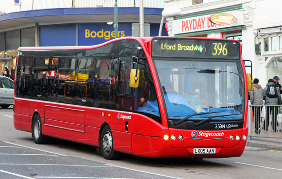 Route 396, Stagecoach London 25314, LX09AAN, Ilford