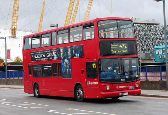 Route 472, Stagecoach London 17840, LX03BYS, North Greenwich