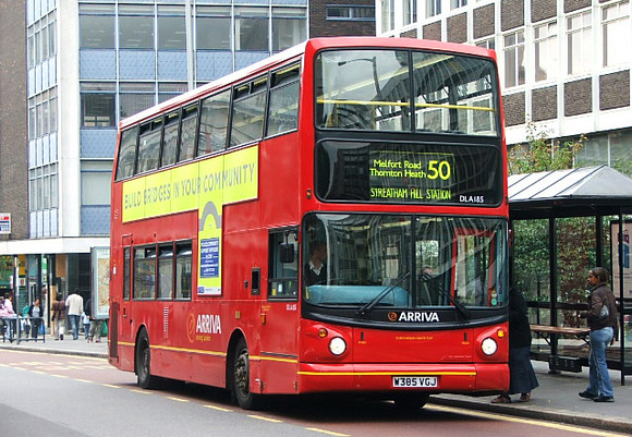 Route 50, Arriva London, DLA185, W385VGJ, Croydon