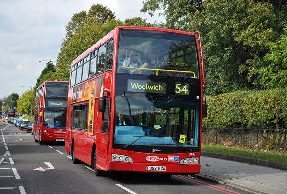 Route 54, Metrobus 898, PO59KGA, Shooters Hill Road