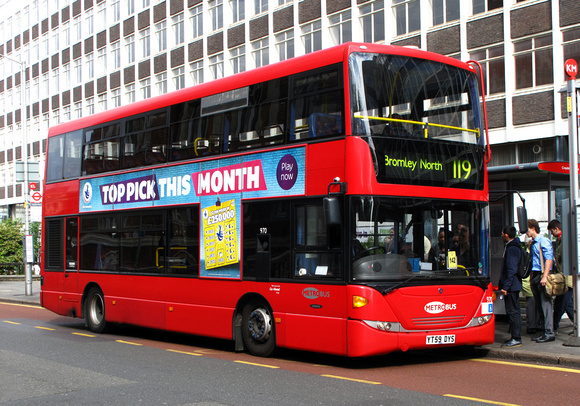 Route 119, Metrobus 970, YT59DYS, Croydon