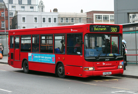 Route 380, Selkent ELBG 34371, LV52HGJ, Woolwich