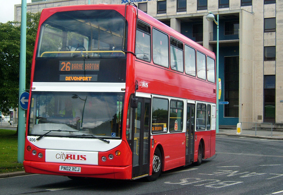 Route 26, Plymouth Citybus 406, PN02XCJ, Plymouth