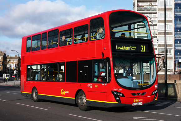 Route 21, Go Ahead London, WVL287, LX59CZD, Old Kent Road