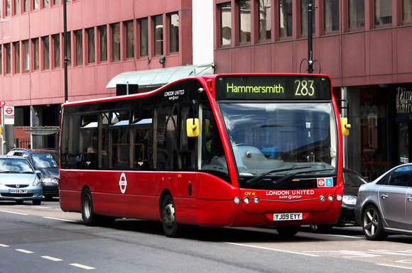 Route 283, London United RATP, OV61, YJ09EYY, Hammersmith