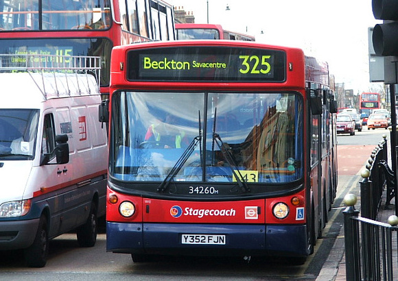 Route 325, Stagecoach London 34260, Y352FJN, East Ham