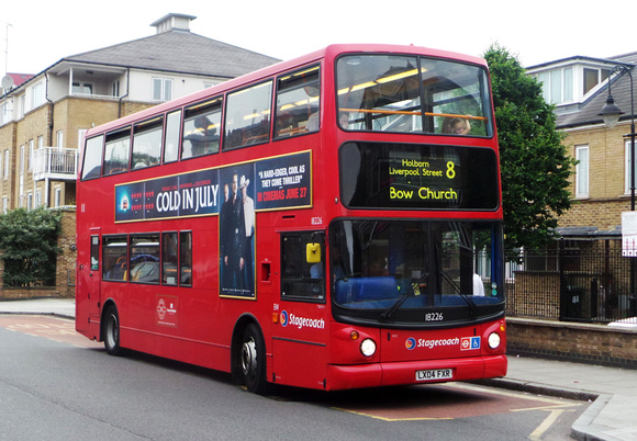 Route 8, Stagecoach London 18226, LX04FXR, Roman Road