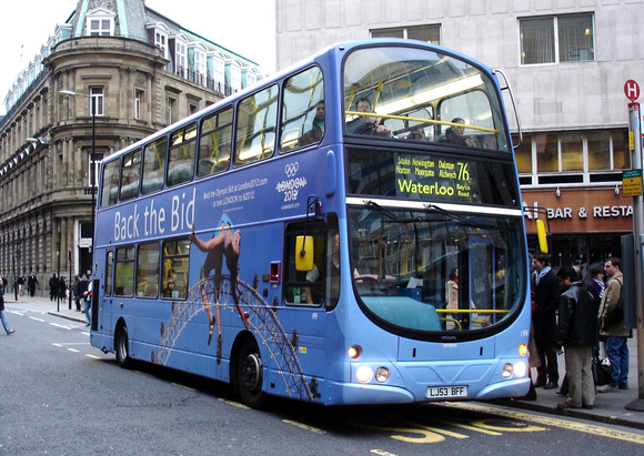 Route 76, Arriva London, VLW199, LJ53BFF, Mansion House