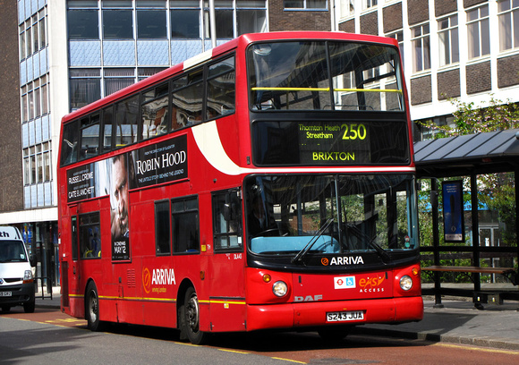 Route 250, Arriva London, DLA43, S243JUA, Croydon
