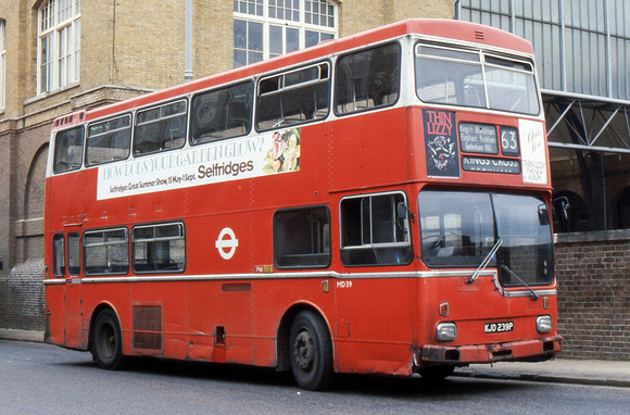 Route 63, London Transport, MD39, KJD239P, King's Cross