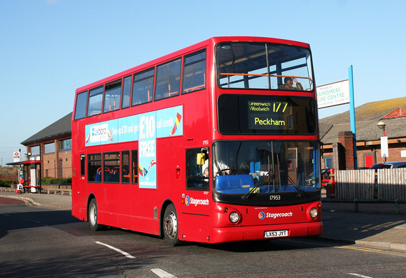 Route 177, Stagecoach London 17953, LX53JYT, Thamesmead