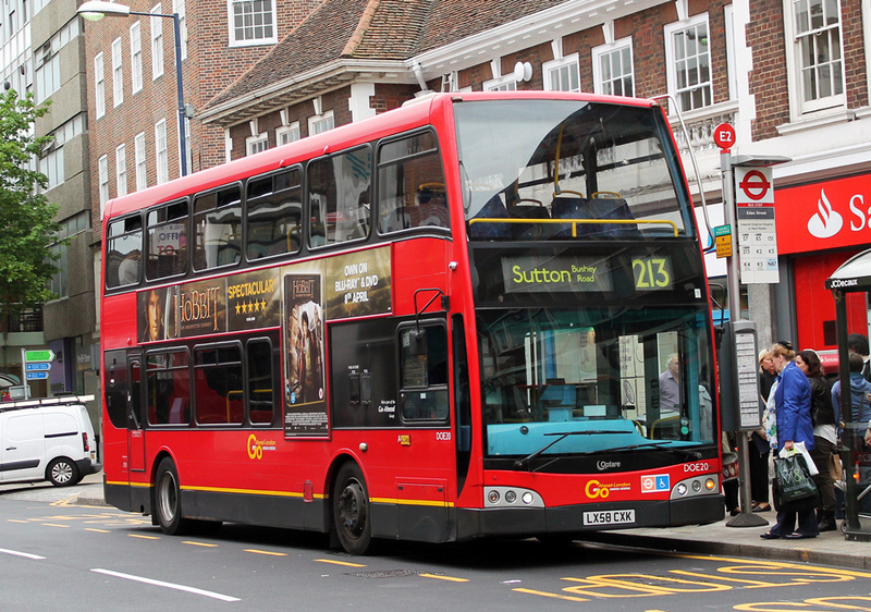 London Bus Routes | Route 213: Kingston - Sutton, Bushey Road