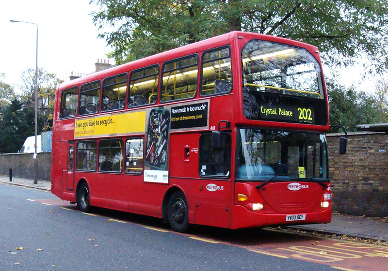 London Bus Routes Route 202 Blackheath, Royal Standard Crystal Palace